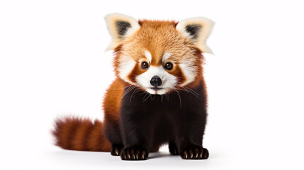 Obraz premium A red panda isolated on a white background. Generative ai