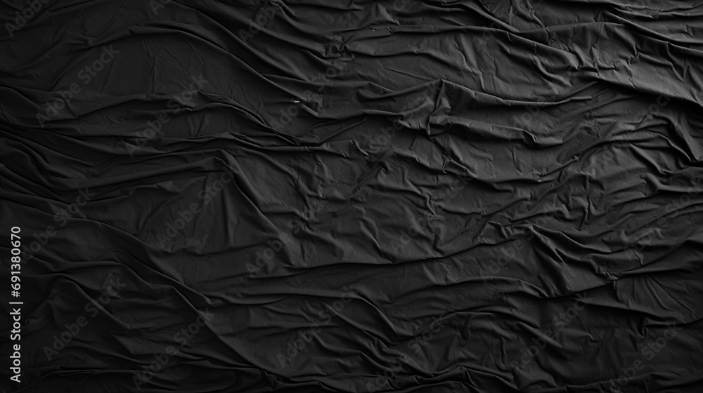 Canvas Prints Black crumpled paper texture in low light background