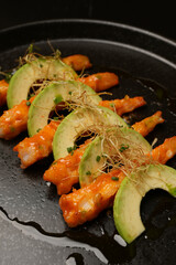 Langoustines and avocado with Tom Yum sauce