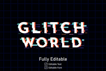 Futuristic Glitch text effect for video game text for editable cyberpunk  text effect