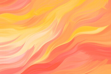 Paint strokes in Pastel yellow-red tones, resembling tongues of Flame. abstract background. Color of year, Peach Fuzz - obrazy, fototapety, plakaty