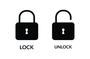 Lock and Unlock icon vector illustration