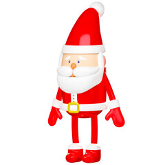 3D render Santa Claus, Christmas festive elements for design 3D rendering. Holiday Decoration isolated on white  background. Clipping path