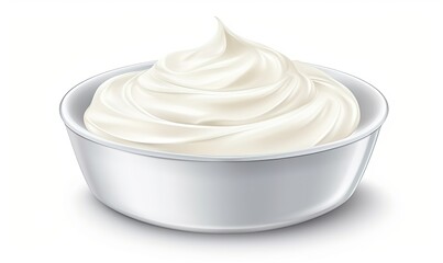 Deliciously Whipped Cream Swirls on a Clean, Pure White Canvas - obrazy, fototapety, plakaty