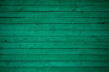 Grunge green wood planks. Wood background. Texture.