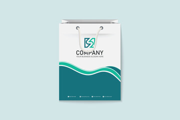 Abstract colorful business shopping bag template design