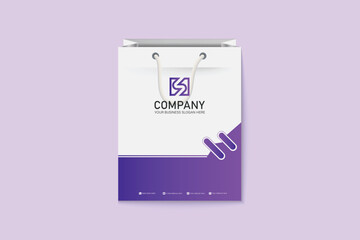 Abstract colorful business shopping bag template design