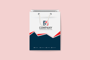 Abstract colorful business shopping bag template design