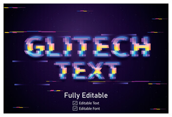 Futuristic Glitch text effect for video game text for editable cyberpunk  text effect