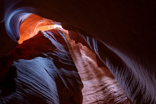 Red walls of Antelope slot Canyon X in Arizona, USA