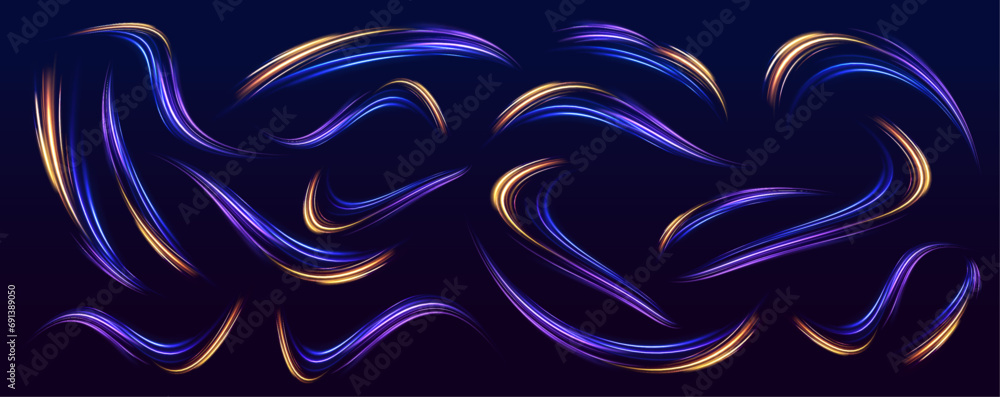 Poster big data traffic visualization, dynamic high speed data streaming traffic. laser beams luminous abst