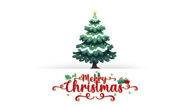 Merry Christmas greeting card ,Christmas tree head animation for greeting card video