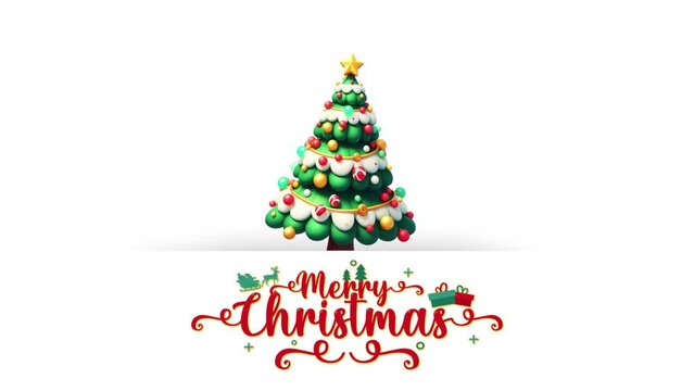 Festival Christmas tree animation , Christmas greetings or celebration video 