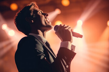 Passionate Singer Captivating the Audience on Stage