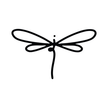 recommend clip art: Dragonfly Line Art Doodle Illustration,  Simple and minimalist insect dragonfly logo design. Outline dragonfly logo