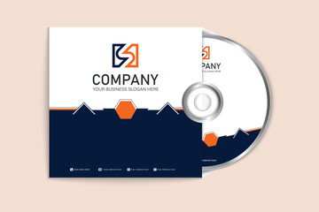 Abstract colorful business CD cover and label template