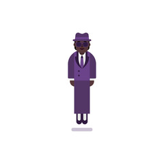 Person in Suit Levitating: Dark Skin Tone