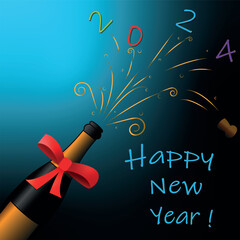 Happy New Year vector illustration. card.
