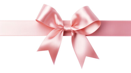 pink ribbon bow isolated on transparent background Remove png, Clipping Path, pen tool - obrazy, fototapety, plakaty