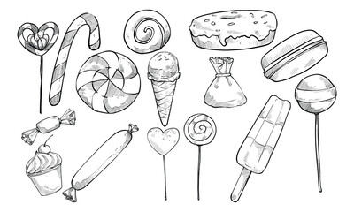 sweet food handdrawn collection