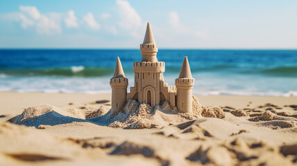 summer sand castle on the beach 01