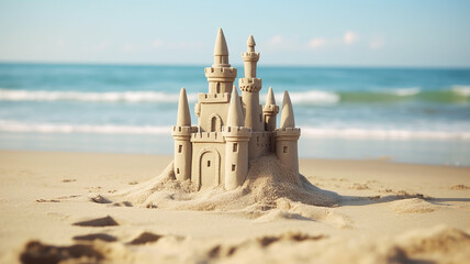 summer sand castle on the beach 02
