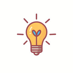 pastel colors ,idea, logo , illustration , vector , cartoon , white outline , thin outline , sticker Generative AI