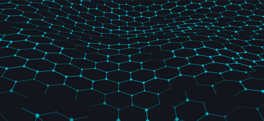 Futuristic hexagon background. Futuristic hexagonal vector illustration. Abstract technology background. Technology concept. Big data. 3d rendering. - obrazy, fototapety, plakaty