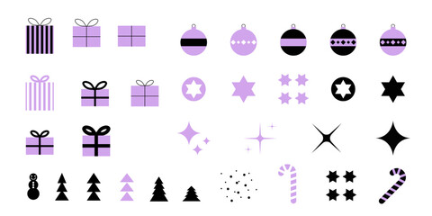 Modern Christmas vector design element set
