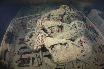 motorbike in the sea