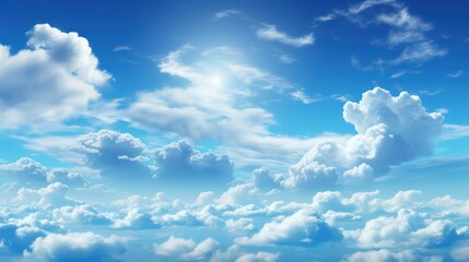 blue sky with clouds - obrazy, fototapety, plakaty