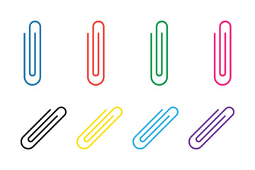 paper clip set on transparent background