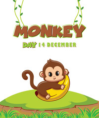 World Monkey Day, 14 December World Monkey Day social media post design