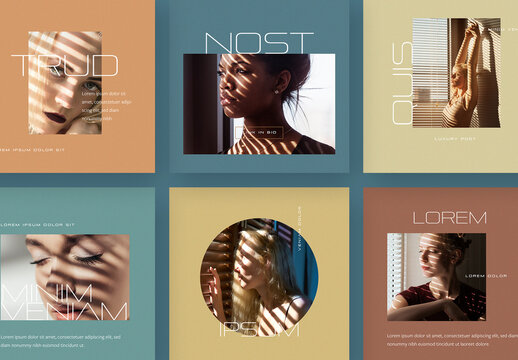 Simple Style Social Media Posts With Muted Colors