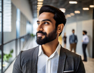 Obraz premium forward-thinking indian businessman
