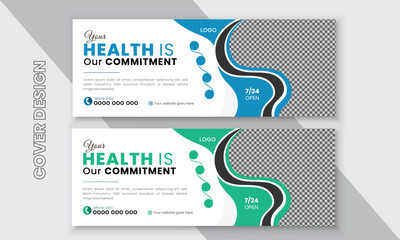 Professional, Modern, creative and elegant healthcare hospital social Media cover template