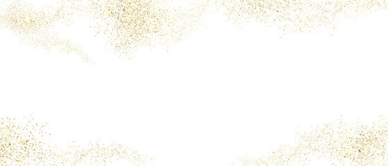 Fototapeta premium Gold Foil Gold glitter. Golden sparkle confetti. Shiny glittering dust.Suitable for backdrop, banner, wallpaper.
