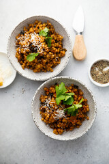 Pasta with vegetables and cheese