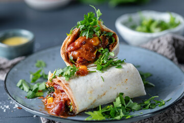 Wrap with vegetables and beans
