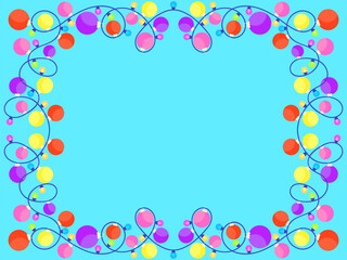 Christmas light frame. Festive frame with Christmas glowing garland and place for text. LED Christmas tree lights. Festive design for posters, banners and advertising products. Vector illustration