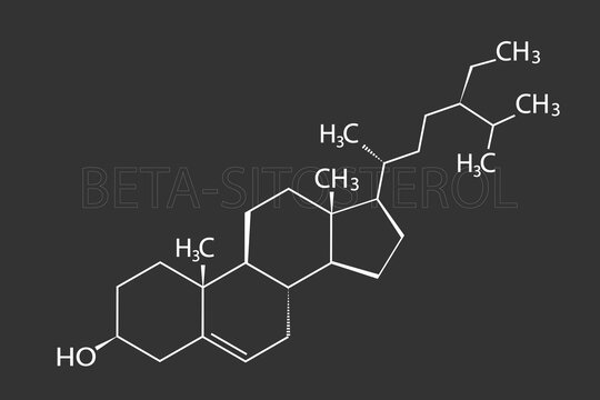 Beta-sitosterol molecular skeletal chemical formula