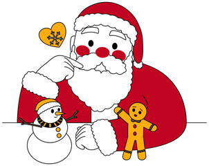 Santa Claus Characters Together with gift toy characters