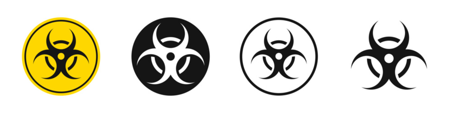 Biohazard sign. Radiation sign. Biohazard sign. Toxic sign. Danger signs.