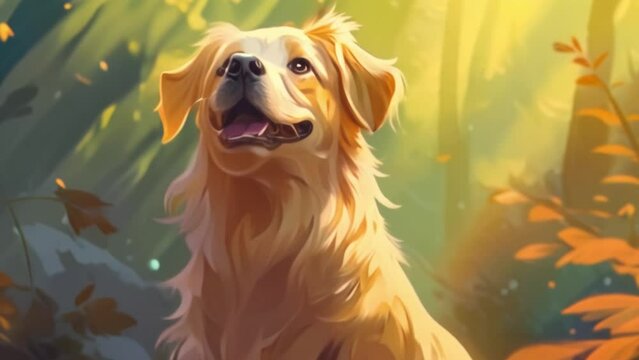 beautiful dog animation video
