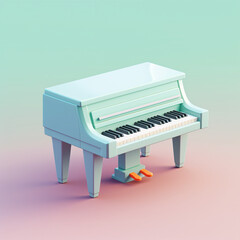 Cartoon style minimal piano icon symbol