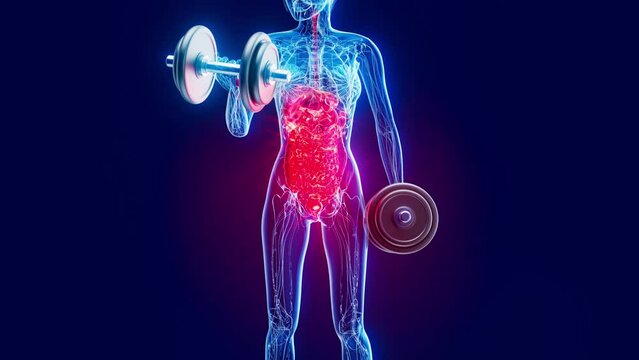 4K abstract animation of the gut