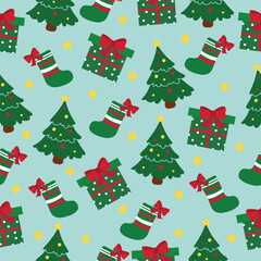 seamless pattern with christmas trees