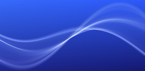 Blue abstract wave. Magic line design. Flow curve motion element. Neon gradient wavy illiustration.