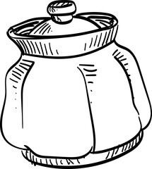 sugar jar handdrawn illustration