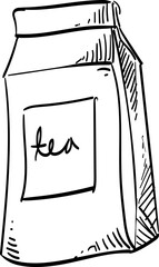 packaged tea handdrawn illustration